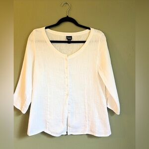 White Eileen Fisher button down blouse